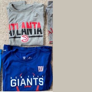 Atlanta Under armor and  Nike New York Giants shirts